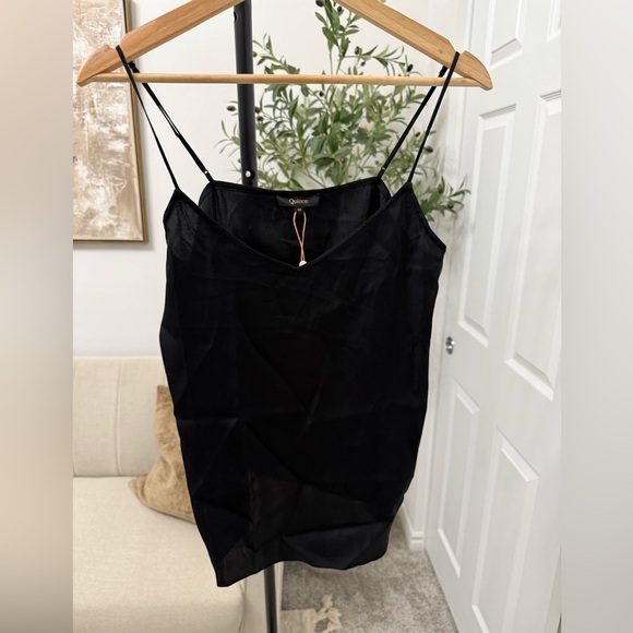 Quince Tops - Quince Silk Black Camisole